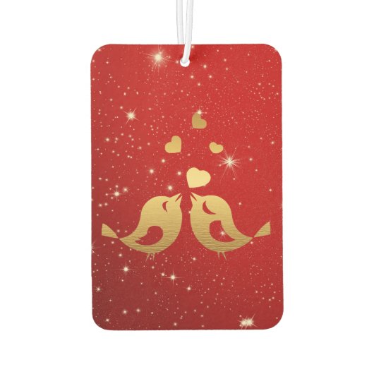 ゴールデンバードハート赤い光沢のある美素朴しい カーエアーフレッシュナー (裏面)