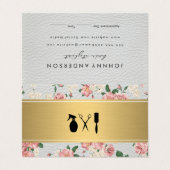 ゴールデンバーレザーアポイントメントフローラルパターン 名刺 (外部フラット)