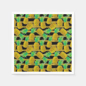 ゴールデンパイナップルオンストライプオン |モノグラム スタンダードカクテルナプキン (正面)