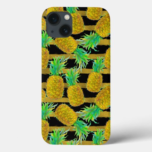 ゴールデンパイナップルオンストライプオン Case-Mate iPhoneケース (裏面)