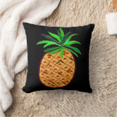 ゴールデンパイナップルオンブラック クッション (ブランケット)