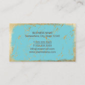 ゴールデンパイナップルターコイズ金ゴールド大理石イベント 名刺 (裏面)