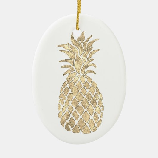 ゴールデンパイナップルデザイン セラミックオーナメント (正面)
