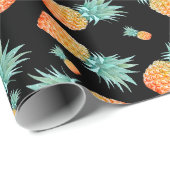 ゴールデンパイナップルパターン |トロピカルフルーツ ラッピングペーパー (ロールコーナー)