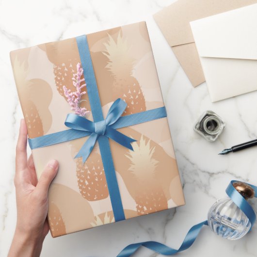 ゴールデンパイナップルパターン ラッピングペーパー (ギフト)