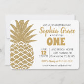 ゴールデンパイナップル誕生日ルアウ（ハワイ式宴会） 招待状 (正面)