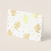 ゴールデンパイン枝クリスマスカード 箔カード (正面)