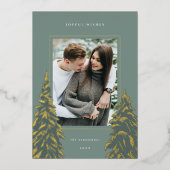 ゴールデンパイン |クリスマスエレガントの写真 箔シーズンカード (正面)