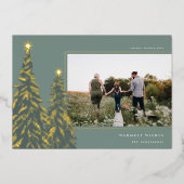 ゴールデンパイン |クリスマスエレガントの写真 箔シーズンカード (正面)