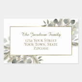 ゴールデンパイン&ユーカリプトゥスホリデイ差出人住所 長方形シール (正面)