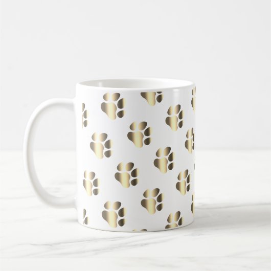 ゴールデンパウ柄 犬 モチーフ コーヒーマグカップ (左)
