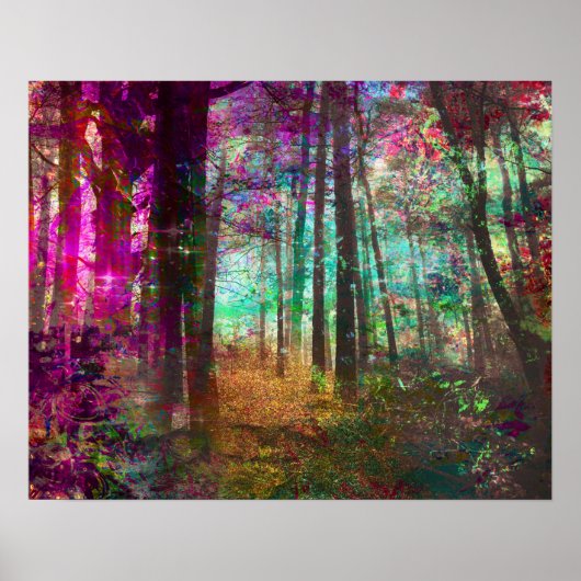 ゴールデンパスウェイファンタジー絵画フォレスト ポスター (正面)