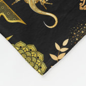 ゴールデンパターン03.bwブラックBG フリースブランケット (角)