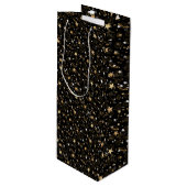 ゴールデンパターン10.bwブラックBG ワインギフトバッグ (正面アングル)