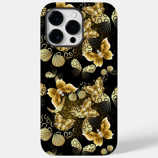 ゴールデンパターン16.bwブラックBG Case-Mate iPhoneケース (裏面)