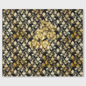 ゴールデンパターン21,bw.黒BG ラッピングペーパー (フラット)