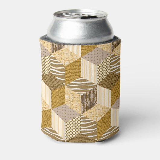 ゴールデンパッチワーク:サンディキルトエレガンス。 缶クーラー (缶裏面)