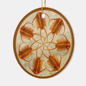 ゴールデンパラセラウルス化石トリロバイト車輪 セラミックオーナメント (左)