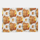 ゴールデンパンケーキモーニングウォーターカラーシロップ&バター キッチンタオル (横)