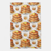 ゴールデンパンケーキモーニングウォーターカラーシロップ&バター キッチンタオル (縦)