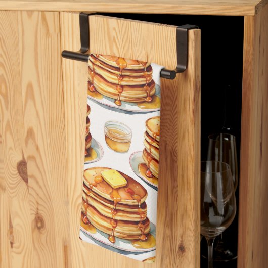 ゴールデンパンケーキモーニングウォーターカラーシロップ&バター キッチンタオル (三つ折り)