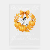 ゴールデンパンプキン秋ブライダルシャワーウェルカム アクリルサイン (正面)