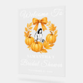 ゴールデンパンプキン秋ブライダルシャワーウェルカム アクリルサイン (傾斜)