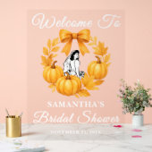 ゴールデンパンプキン秋ブライダルシャワーウェルカム アクリルサイン (ウェディング)
