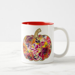 ゴールデンパンプキン&フローラデライトコーヒーマグ ツートーンマグカップ