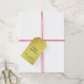 ゴールデンパーソナライズされたイエレガントローハッピーバースデー ギフトタグ (より糸付き)