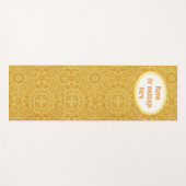 ゴールデンパーソナライズされたイエローウィリアムモリスフローラ ヨガマット (正面(横))