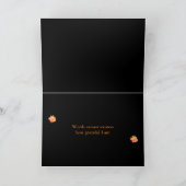 ゴールデンパーソナライズされたオレンジバラウォーターカラーフローラ サンキューカード (内部)