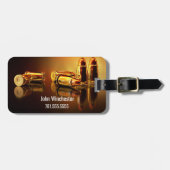 ゴールデンパーソナライズされたカルチッジ ラゲッジタグ (正面横)