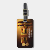ゴールデンパーソナライズされたカルチッジ ラゲッジタグ (正面縦)