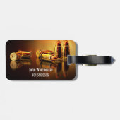ゴールデンパーソナライズされたカルチッジ ラゲッジタグ (裏面横)