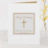 ゴールデンパーソナライズされたクロスベビー《キリスト教》洗礼式や命名式バプテスマ カード (黄色い花)
