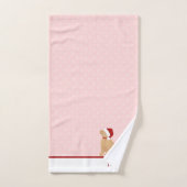 ゴールデンパーソナライズされたサンタ犬のタオルセット バスタオルセット (ハンドタオル)