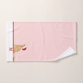 ゴールデンパーソナライズされたサンタ犬のタオルセット バスタオルセット (ハンドタオル)