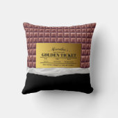 ゴールデンパーソナライズされたチケットチョコレートバー クッション (裏面)