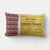 ゴールデンパーソナライズされたチケットチョコレートバー ランバークッション (裏面)