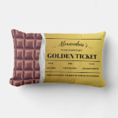 ゴールデンパーソナライズされたチケットチョコレートバー ランバークッション (正面)