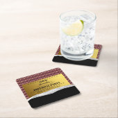 ゴールデンパーソナライズされたチケットチョコレートパーティー スクエアペーパーコースター (インサイチュ)