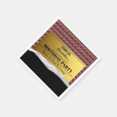 ゴールデンパーソナライズされたチケットチョコレートパーティー スタンダードカクテルナプキン (角)