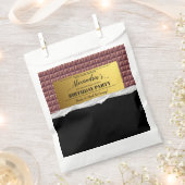 ゴールデンパーソナライズされたチケットチョコレートパーティー フェイバーバッグ (クリップ留めされた状態)