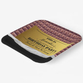 ゴールデンパーソナライズされたチケットチョコレートパーティー ペーパープレート (傾斜あり)