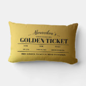 ゴールデンパーソナライズされたチケット ランバークッション (裏面)