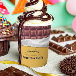 ゴールデンパーソナライズされたチョコレートキャンディバーパーティー 紙コップ
