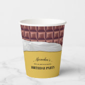 ゴールデンパーソナライズされたチョコレートキャンディバーパーティー 紙コップ (裏面)