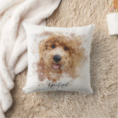 ゴールデンパーソナライズされたドードル/カバプー クッション (ブランケット)
