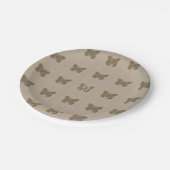 ゴールデンパーソナライズされたバタフライリネンパーティープレート ペーパープレート (アングル)